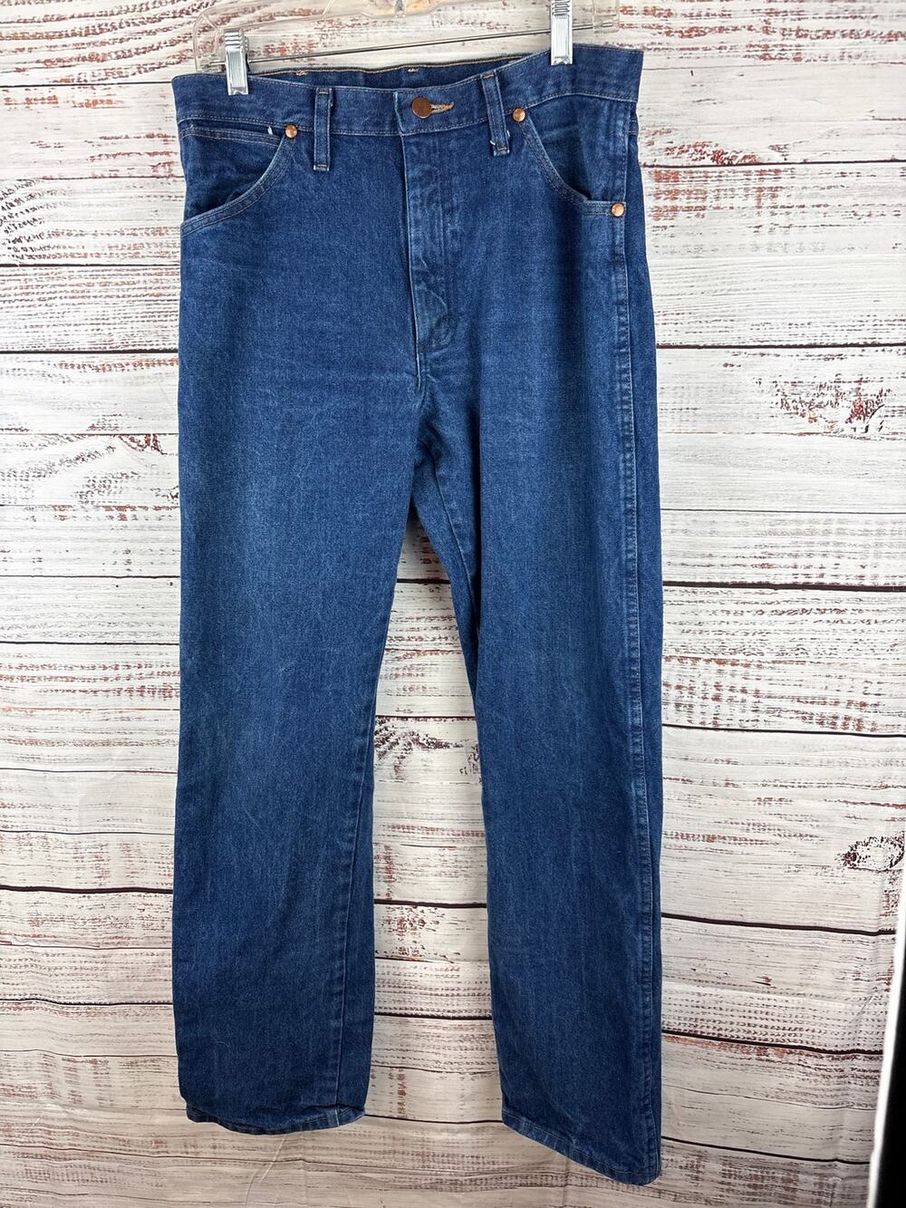Wrangler Blue Denim Jeans Original Fit Cowboy Cut Western Mens 31x32 13MWZPW